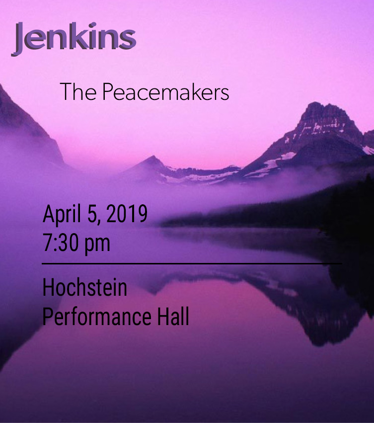 Serene purple mountain view concert tile for The Peacemakers by Karl Jenkins